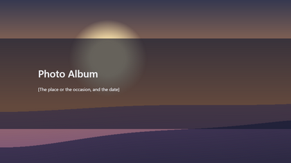 The first slide of the photo album template