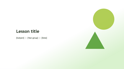 The first slide of the lesson template