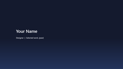 The first slide of the portfolio template