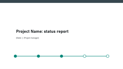 The first slide of the project status template