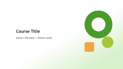The first slide of the training deck template